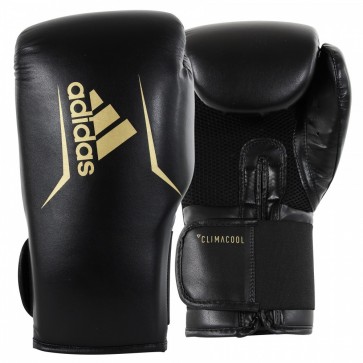 Боксерские перчатки Adidas Speed 75 черные с золотом