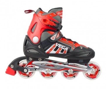 Детские роликовые коньки раздвижные VEGA RED / (34-37)