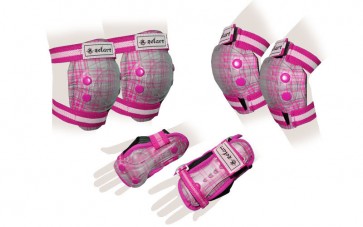 Защита спорт. наколенники, налокот., перчатки детские ZEL SK-4678P CANDY