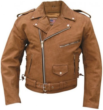 Куртка мужская кожа буйвола Mens Brown Motorcycle Jacket Premium Buffalo Leather