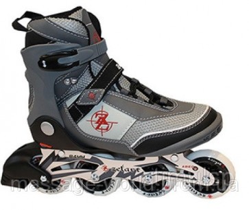 Роликовые коньки ZEL Фитнес Z-1202BK / (45) черный-серый