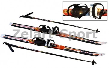 Лыжи беговые в комплекте с палками Zelart SK-1883-120B