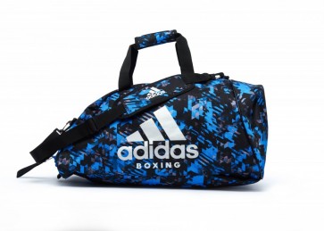 Сумка-рюкзак (2в1) Adidas цвет камуфляж синий с логотипом Boxing серебряного цвета