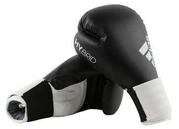 Боксерские перчатки Adidas Hybrid 100 черно-белые