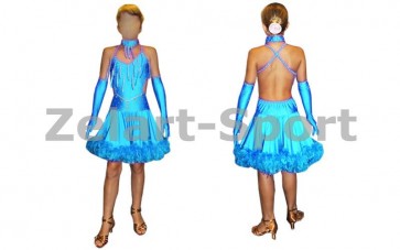 Платье Латина голубой CO-130181-B (нейлон, эластан)