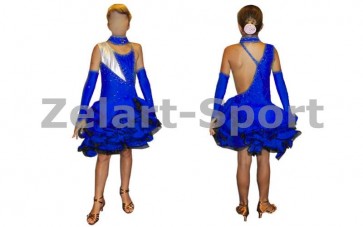 Платье Латина синий. CO-130188-B (нейлон, эластан)