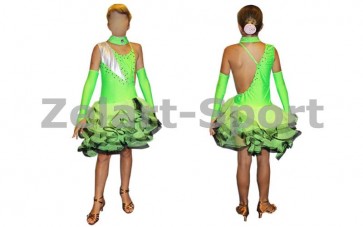 Платье Латина салатовый. CO-130188-G (нейлон, эластан)