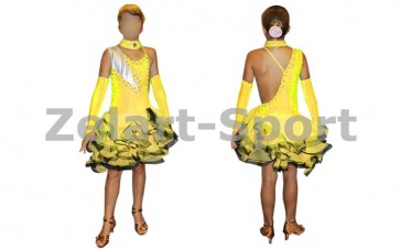 Платье Латина желтый. CO-130188-Y (нейлон, эластан)