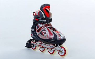Роликовые коньки раздвижные KEPAI F1-V5-R / (31-34) красный