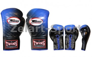 Перчатки боксерские Кожа на шнуровке TWINS FBGLL-TW1-BU-12 