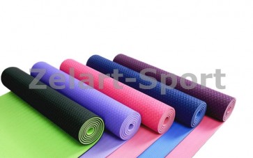 Коврик для фитнеса 2-х цветные TPE+TC 6мм FI-3046 Yoga mat