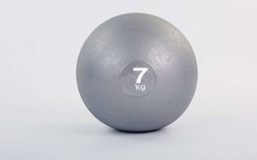 Мяч медицинский (слэмбол) SLAM BALL FI-5165-7 7кг (резина, минеральный наполнитель, d-23см, серый)