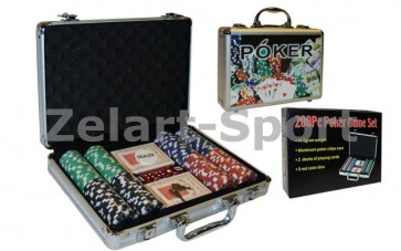 Покерный набор в алюм. кейсе-200 IG-4392-200