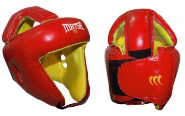 Шлем боксерский открытый с усиленной защитой макушки Кожа MATSA MA-4002-M