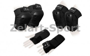 Защита спорт. наколенники, налокот., перчатки для взрослых ZEL SK-4680BK METROPOLIS