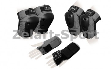 Защита спорт. наколенники, налокот., перчатки для взрослых ZEL SK-4680GR METROPOLIS