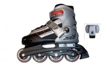 Роликовые коньки раздвижные детские KEPAI SK-321BK / (28-31) черно-серый