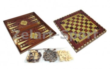 Шахматы, шашки, нарды набор настольных игр W5009