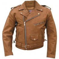 Куртка мужская кожа буйвола Mens Brown Motorcycle Jacket Premium Buffalo Leather
