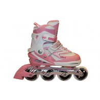 Роликовые коньки раздвижные ZEL Z-5102LP / (32-35) светло-розовый