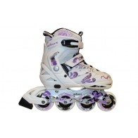 Роликовые коньки раздвижные ZEL Z-805W / (38-41) GRACE бело-фиолетовый
