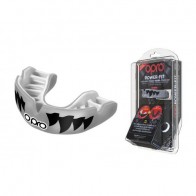 Капа боксерская OPRO Power - Fit Aggression-Jaws silver-white