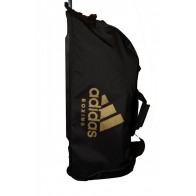 Сумка на колесах Adidas черная c логотипом Boxing золотого цвета