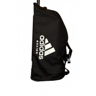 Сумка на колесах Adidas черная c логотипом Boxing белого цвета