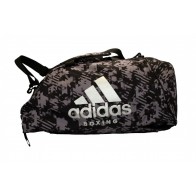 Сумка-рюкзак (2в1) Adidas цвет камуфляж серый, логотип Boxing серебряного цвета