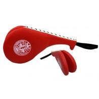 Ракетка для таеквондо Двойная PVC WTF  BO-4511-R Хлопушка (наполнитель - пенополиуретан, красная)