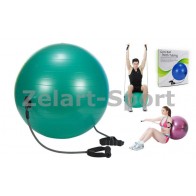 Мяч для фитнеса с эспандерами (фитбол) PS гладкий 65см FI-075T-65