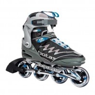 Роликовые коньки FIGHTER 84 чер/сер/голубой