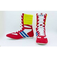 Боксерки кожаные. Цвет: красно-синий.