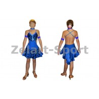 Платье Латина синий. RLD081104-B  (нейлон, эластан)