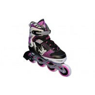 Роликовые коньки раздвижные ZEL Z-809P / (34-37) розовый