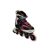 Роликовые коньки раздвижные ZEL Z-9002PR / (39-42) красно-розовый