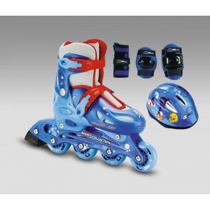 Детские роликовые коньки + защита COMBO JET BLUE