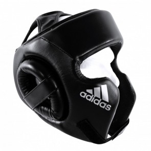 Боксерский шлем для бокса Adidas черный с белым