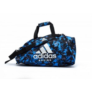 Сумка-рюкзак (2в1) Adidas цвет камуфляж синий с логотипом Boxing серебряного цвета