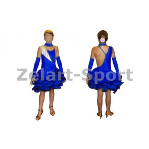 Платье Латина синий. CO-130188-B (нейлон, эластан)