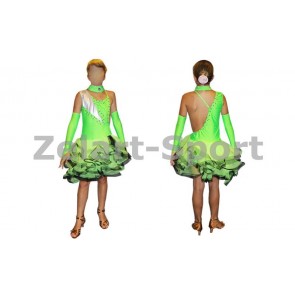 Платье Латина салатовый. CO-130188-G (нейлон, эластан)