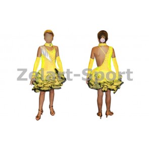 Платье Латина желтый. CO-130188-Y (нейлон, эластан)