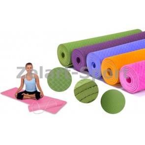 Коврик для фитнеса одноцветный TPE+TC 6мм FI-4937 Yoga mat