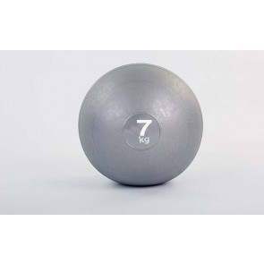 Мяч медицинский (слэмбол) SLAM BALL FI-5165-7 7кг (резина, минеральный наполнитель, d-23см, серый)