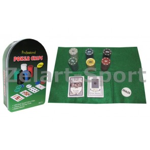 Покерный набор в метал. коробке-120 IG-3008