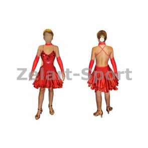 Платье Латина красный. RLD101150   (нейлон, эластан)