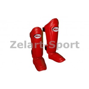 Защита для ног (голень+стопа) MMA Кожа TWINS SGL-10-RD-L