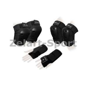 Защита спорт. наколенники, налокот., перчатки для взрослых ZEL SK-4680BK METROPOLIS